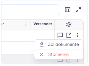 Dashboard Verzollungsaktionen