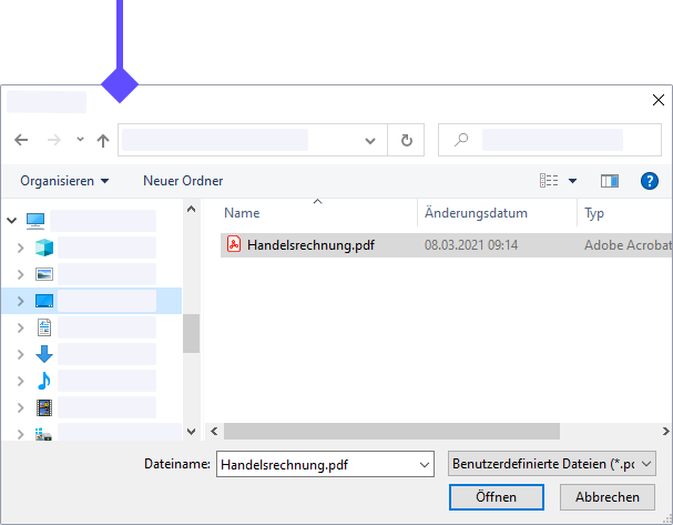 Im Datei-Explorer auswählen